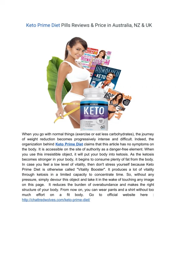 Keto Prime Diet Pills Reviews & Price in Australia, NZ & UK