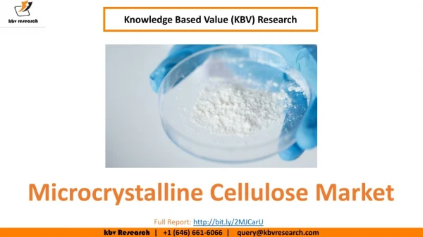Microcrystalline Cellulose Market to reach a market size of $1.3 billion by 2025