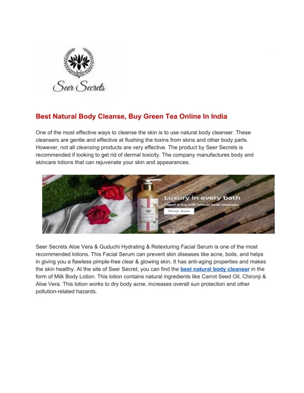 Buy Best Natural Body Cleanse - Seer Secrets