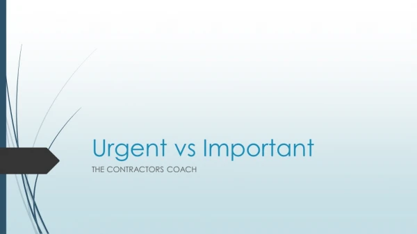 Urgent vs Important