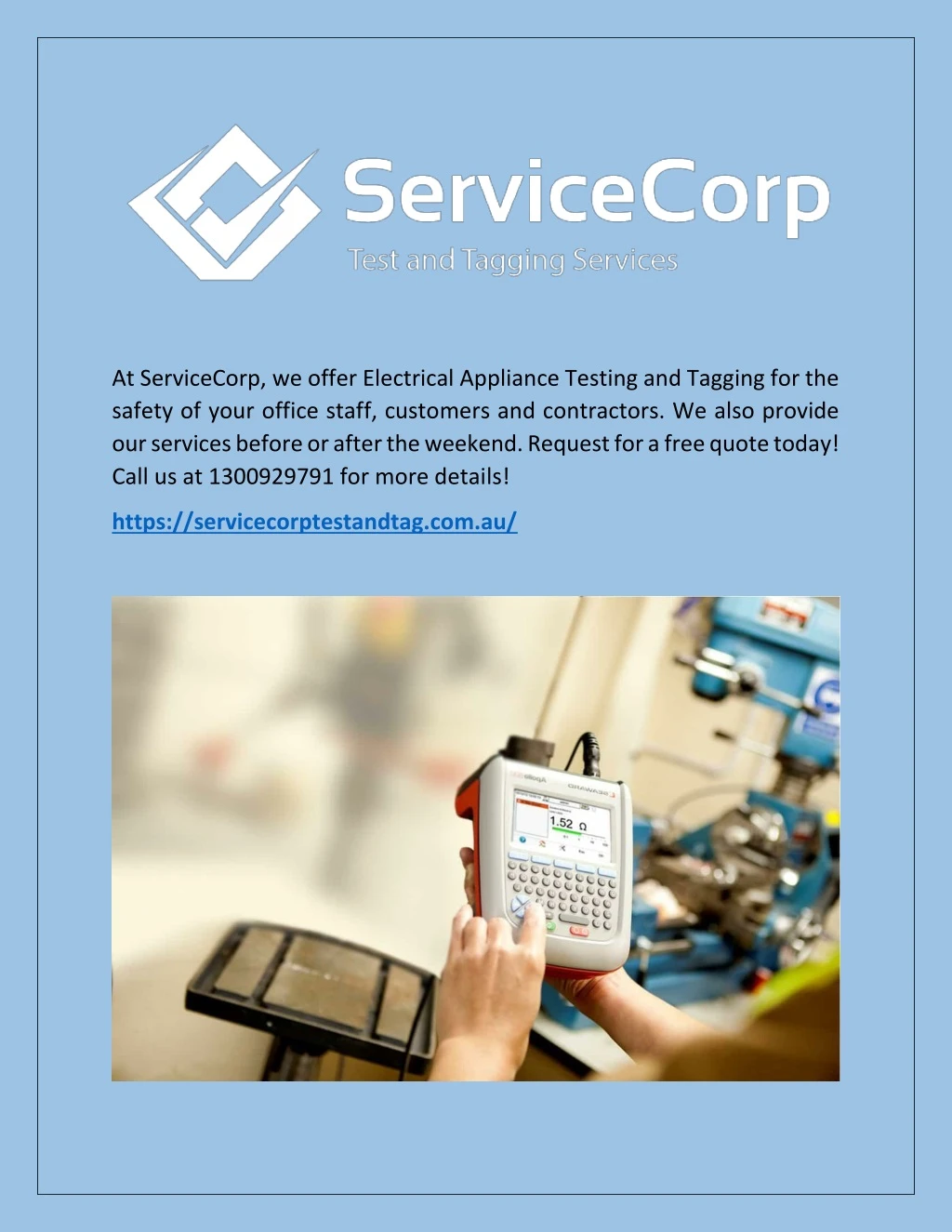 at servicecorp we offer electrical appliance