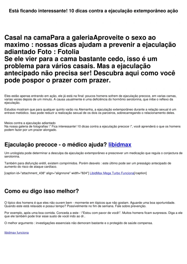 Está ficando interessante! 10 dicas contra a ejaculação antecipado ação