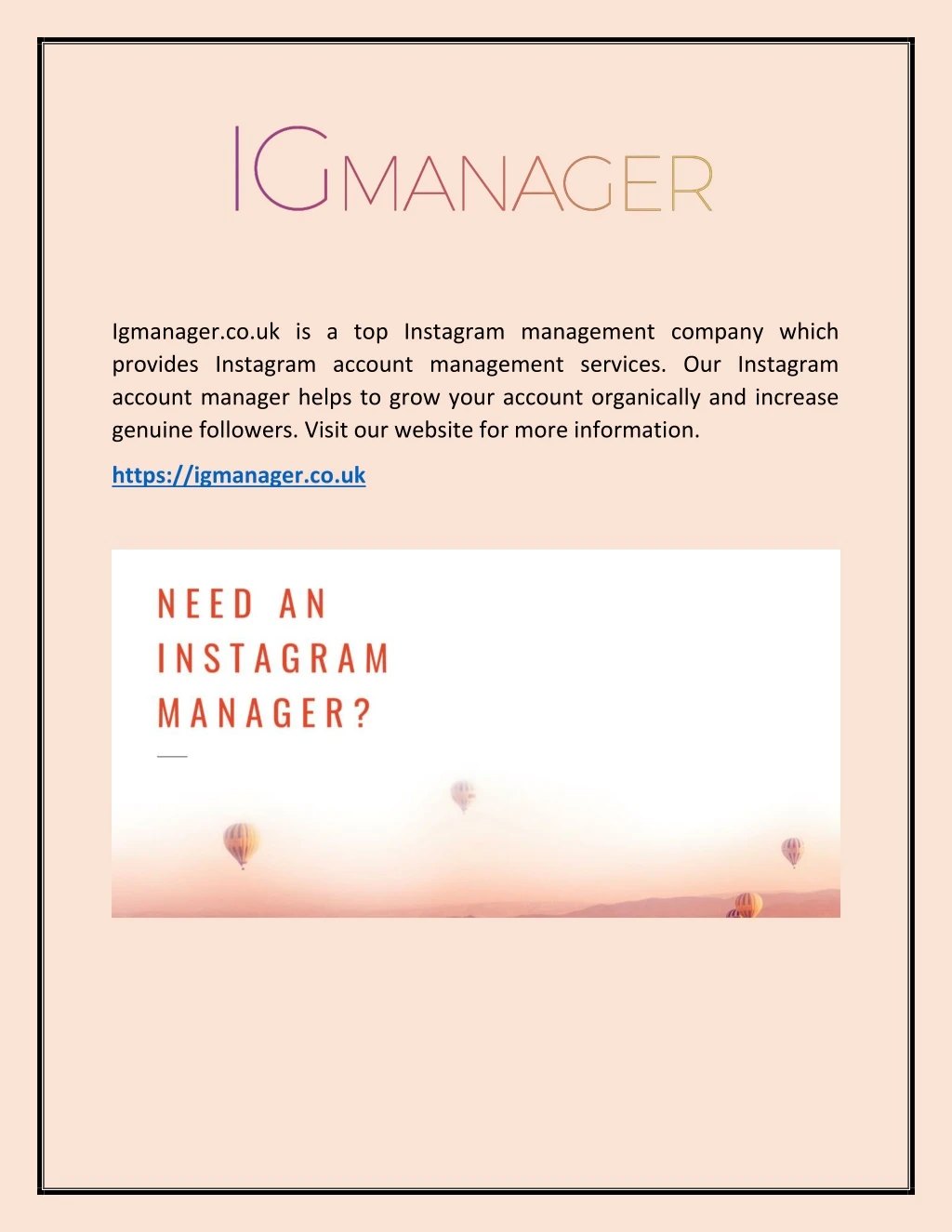 igmanager co uk is a top instagram management