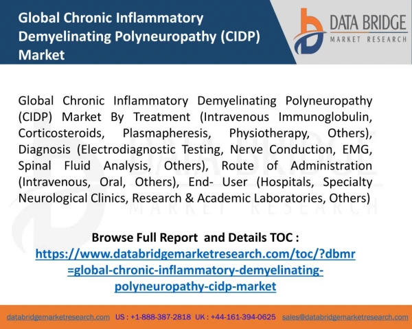 Global Chronic Inflammatory Demyelinating Polyneuropathy (CIDP) Market