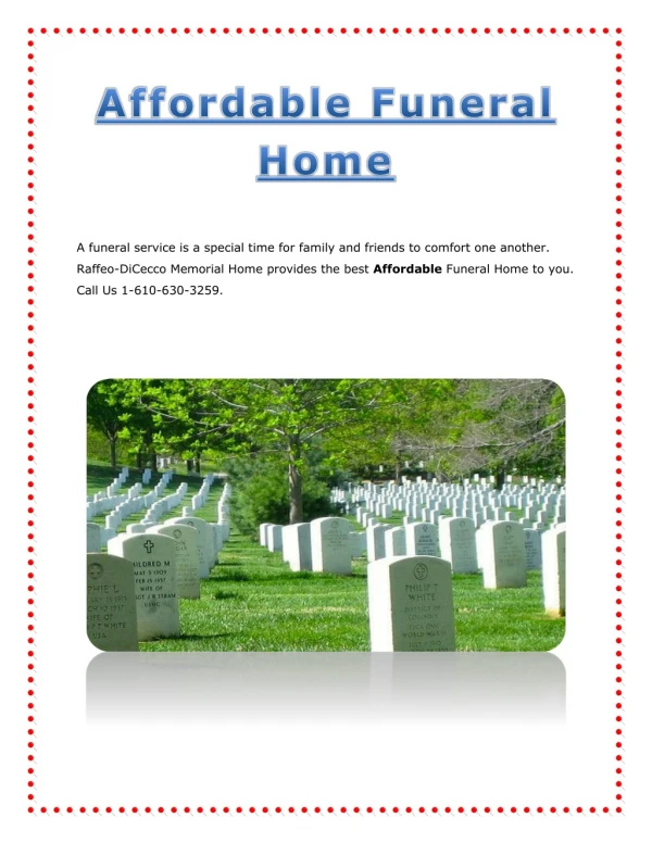 Affordable Funeral home