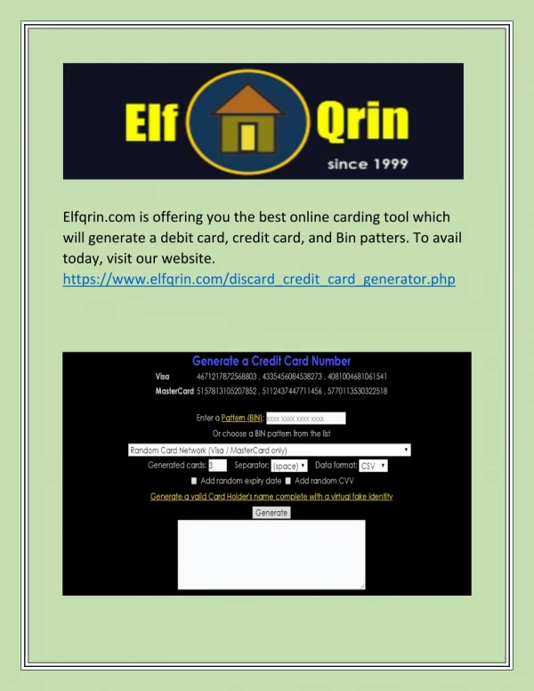 Fake Name Generator - Elfqrin.com