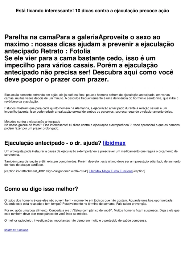 Está ficando interessante! 10 dicas contra a ejaculação extemporâneo ação