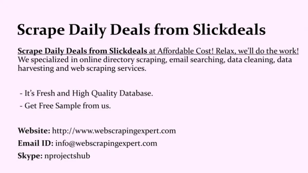 Scrape Daily Deals from Slickdeals