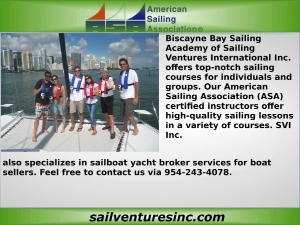 biscayne bay sailing academy of sailing ventures