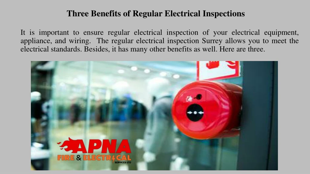 three benefits of regular electrical inspections