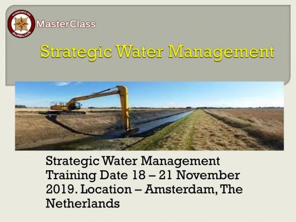 Strategic Water Management Training in Amsterdam