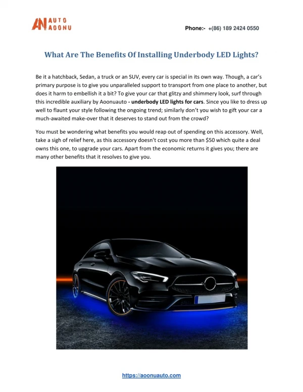 What Are The Benefits Of Installing Underbody LED Lights?