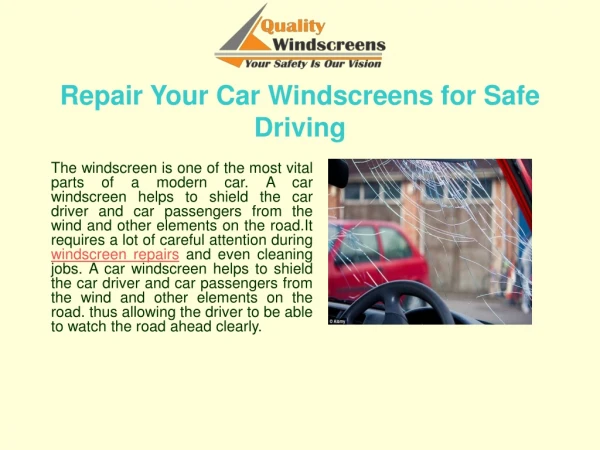Repair Your Car Windscreens for Safe Driving