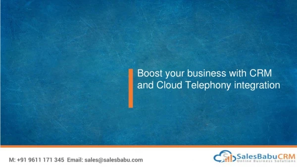 Boost your business with CRM and Cloud Telephony integration