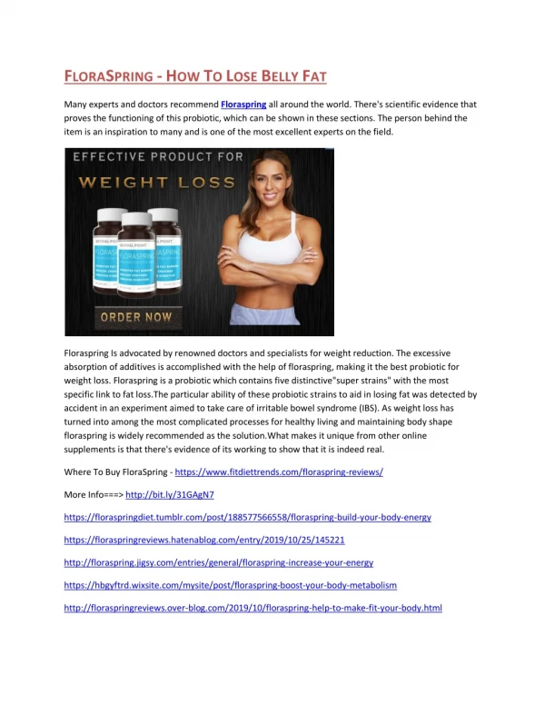 FloraSpring - How To Lose Belly Fat
