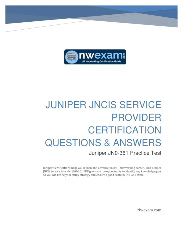 Juniper JNCIS Service Provider Certification Questions & Answers