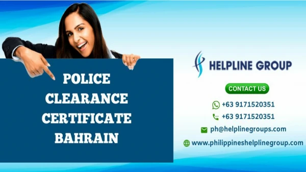 Police Clearance Certificate For Bahrain!