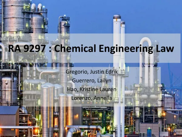 RA 9297 : Chemical Engineering Law