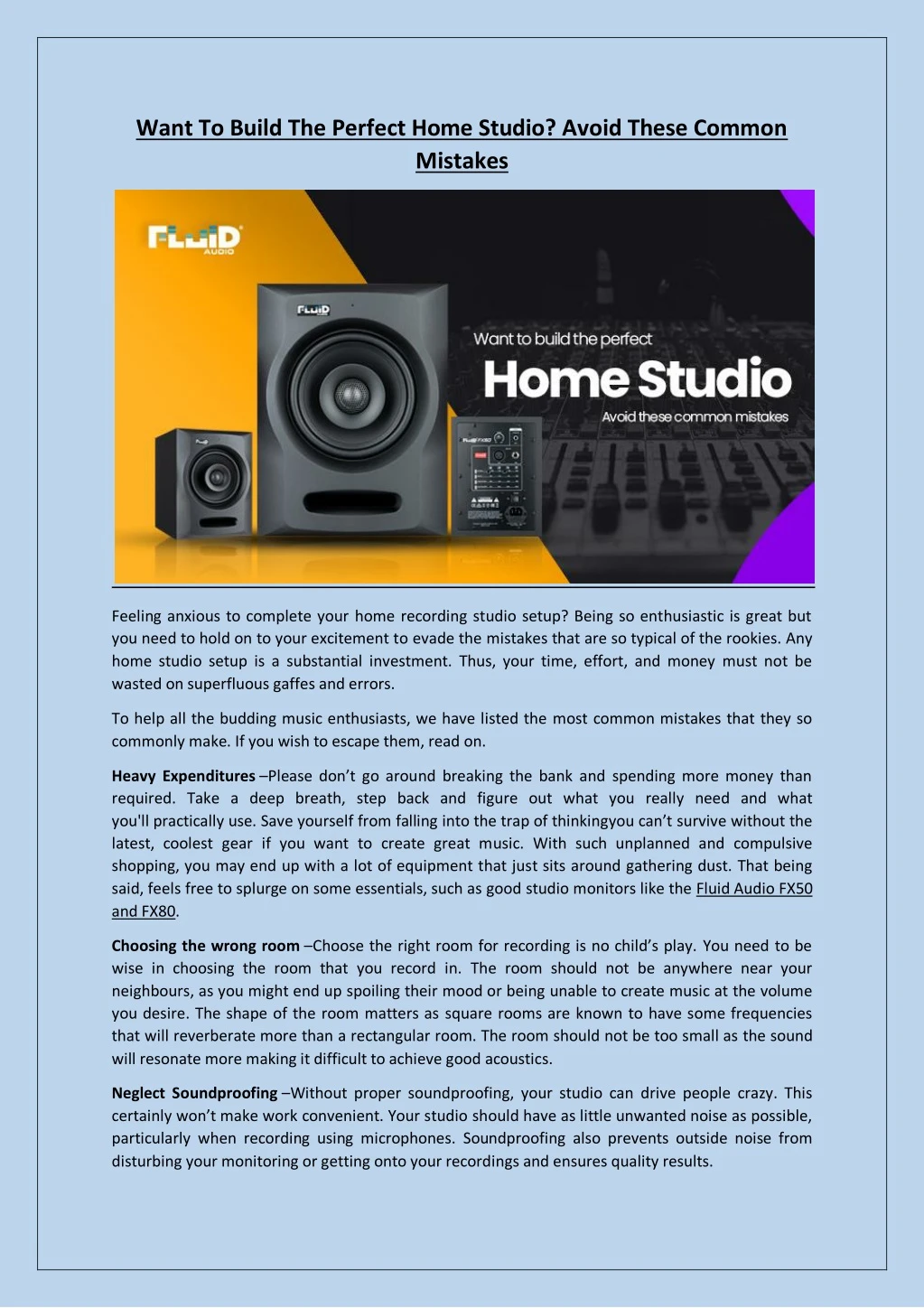 want to build the perfect home studio avoid these