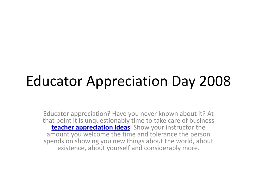 educator appreciation day 2008