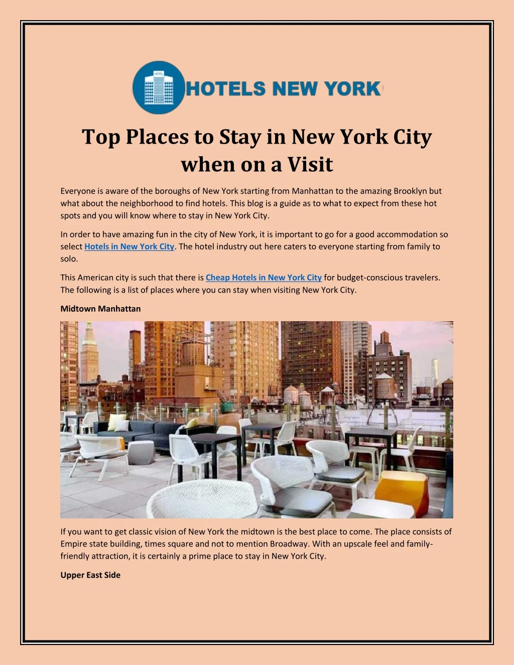 top places to stay in new york city when