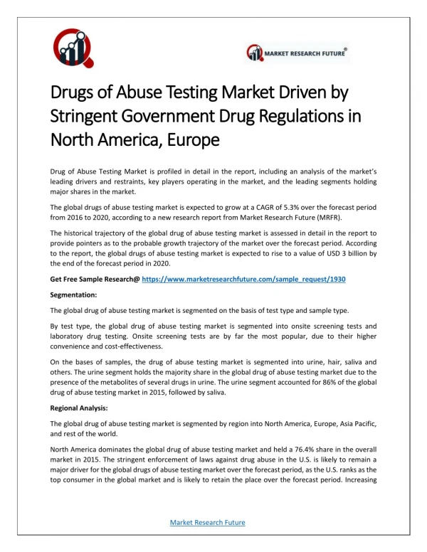 Drug of Abuse Testing Market Research 2019