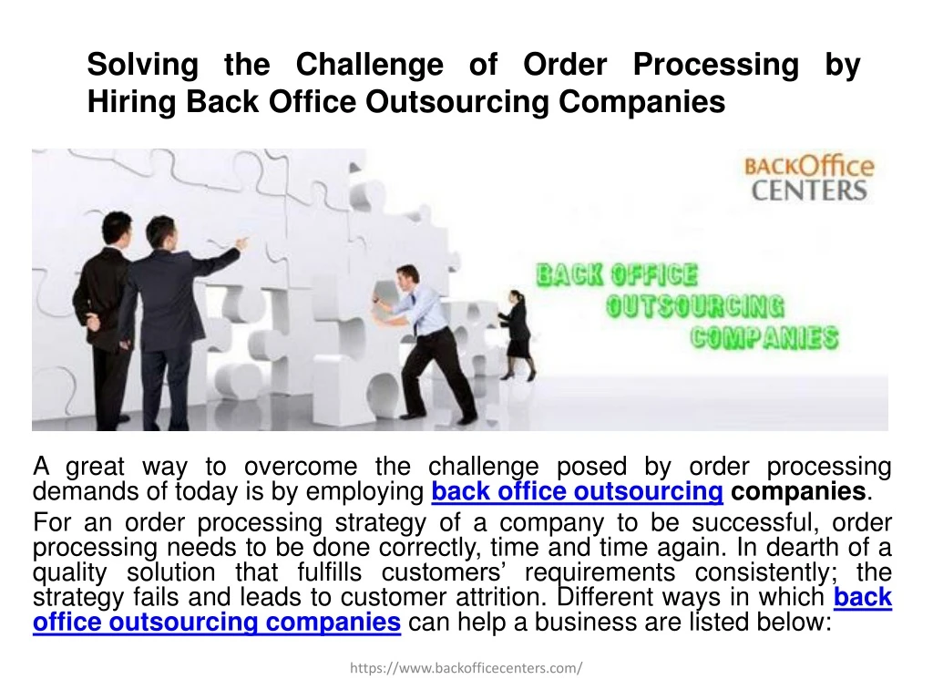 solving the challenge of order processing by hiring back office outsourcing companies