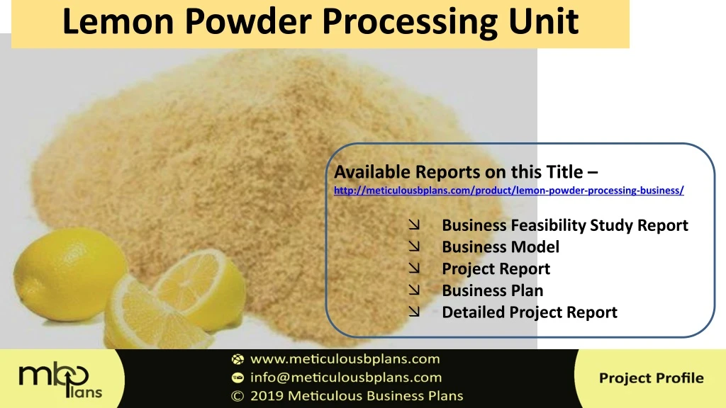 lemon powder processing unit