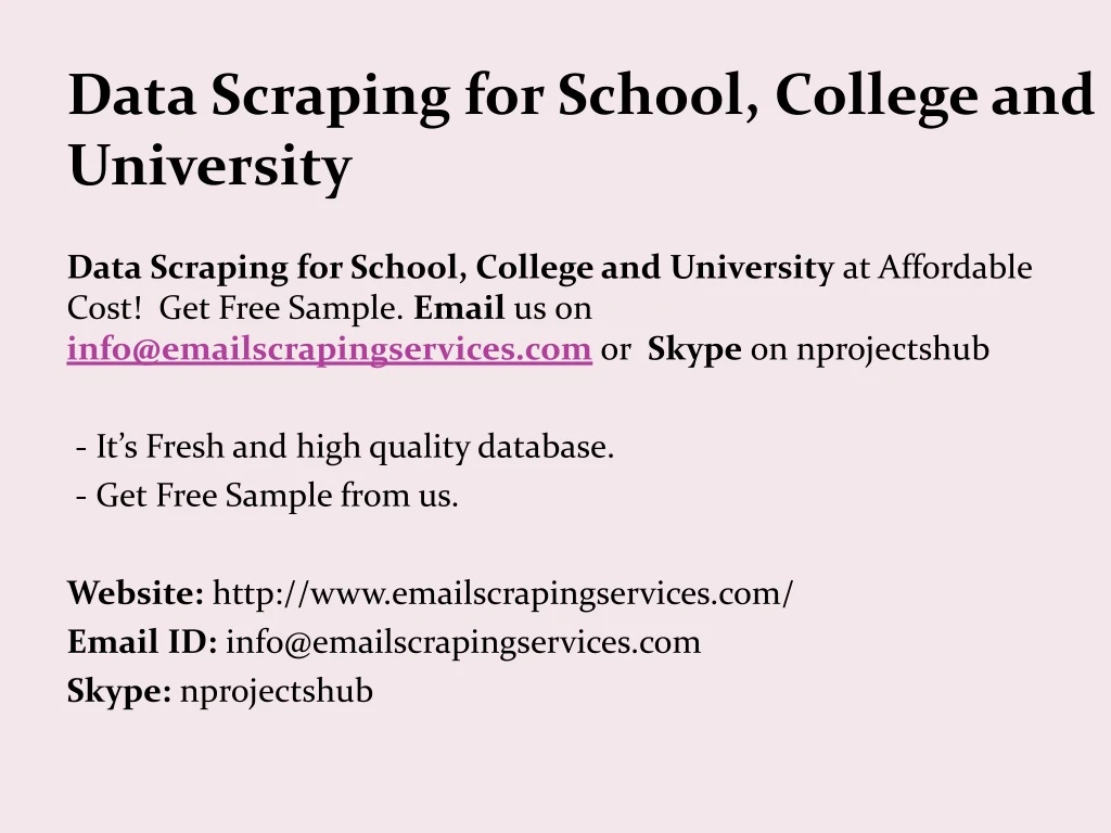 data scraping for school college and university