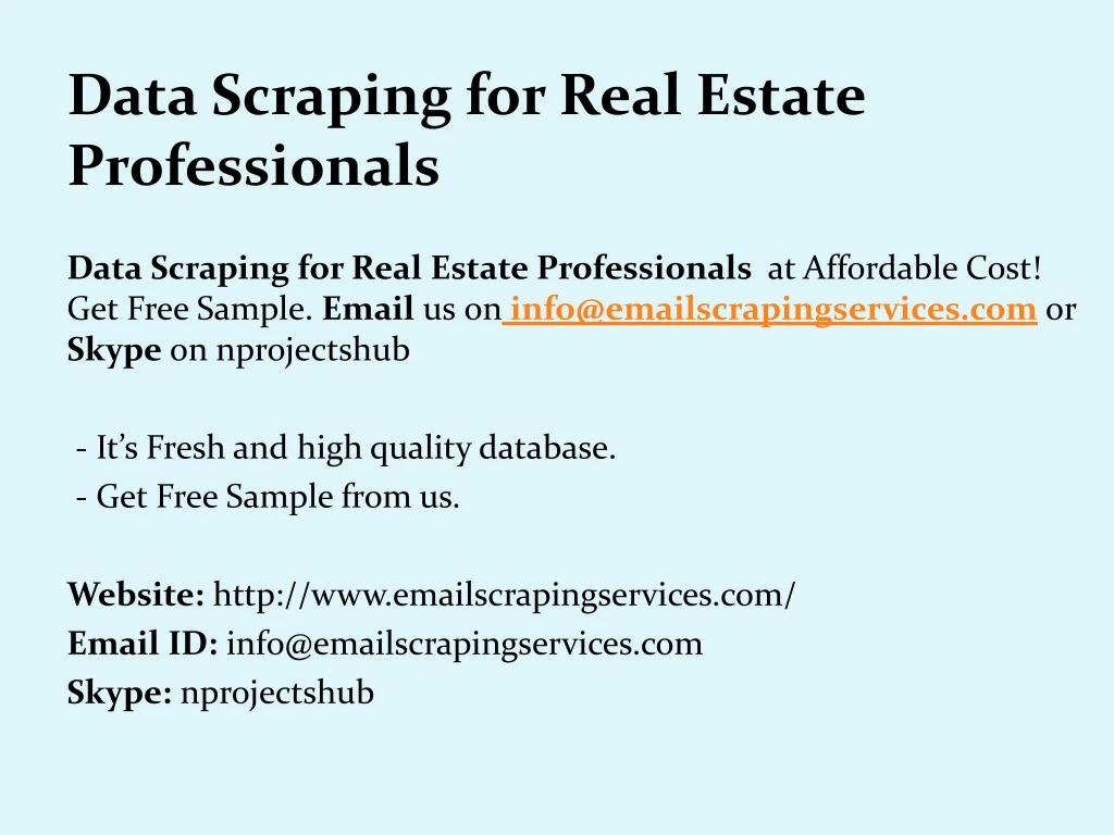 data scraping for real estate professionals
