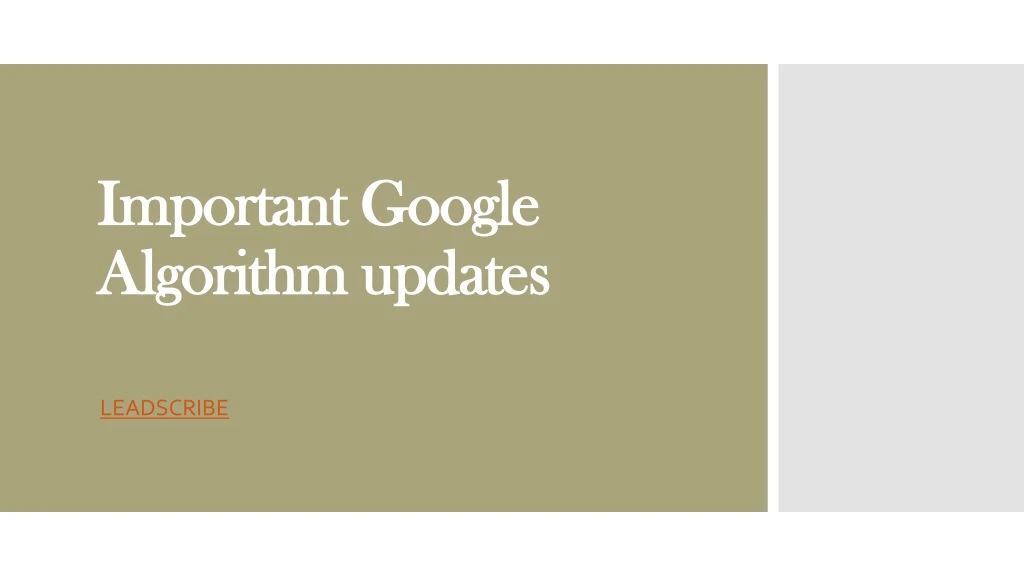important google algorithm updates