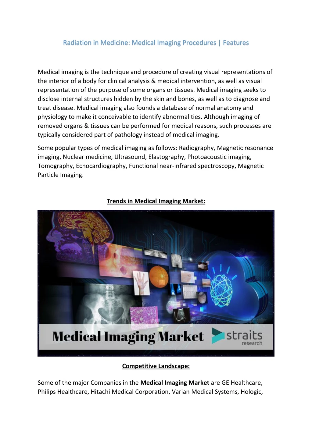 radiation in medicine medical imaging procedures