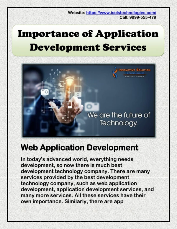 Importance of Application Development Services