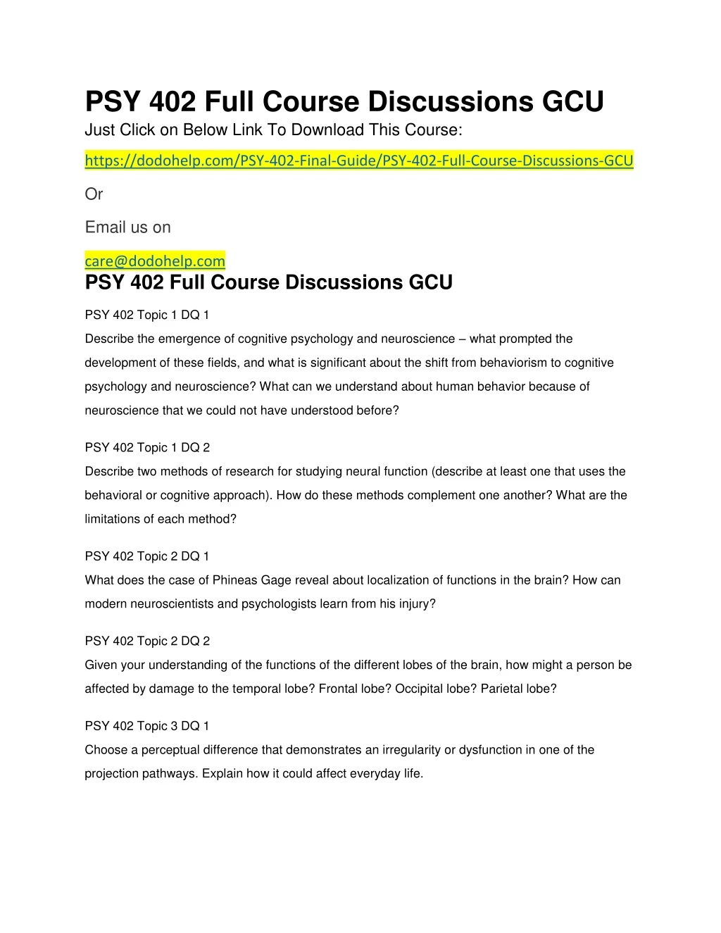 psy 402 full course discussions gcu just click
