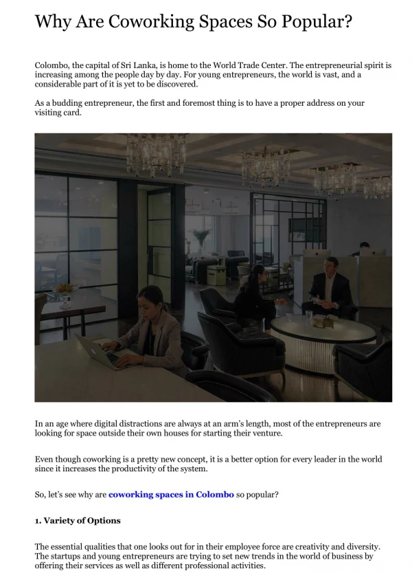 why are coworking spaces so popular
