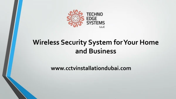 Wireless Security System for Your Home and Business