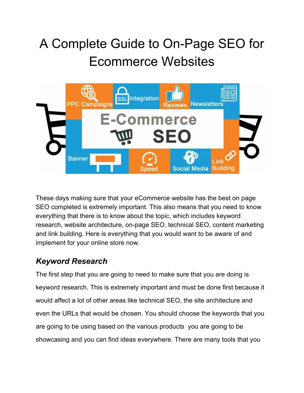 a complete guide to on page seo for ecommerce
