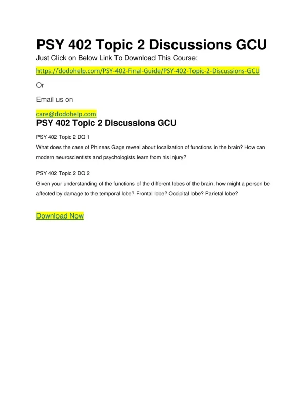 PSY 402 Topic 3 Discussions GCU