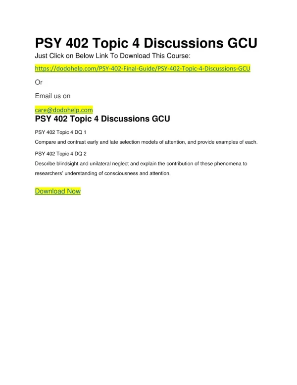 PSY 402 Topic 4 Discussions GCU