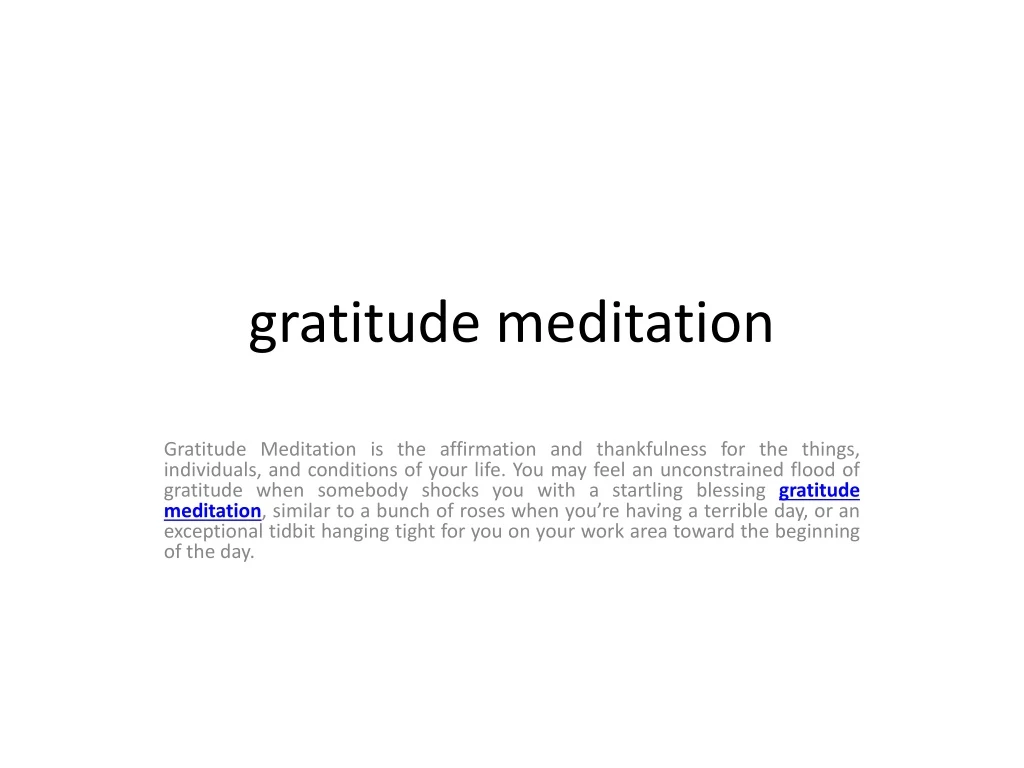 gratitude meditation