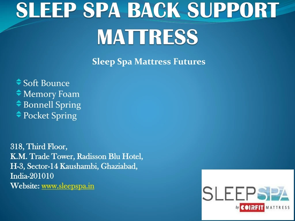 sleep spa back support mattress
