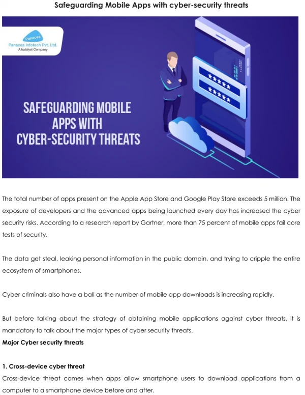 Safeguarding Mobile Apps with cyber-security threats