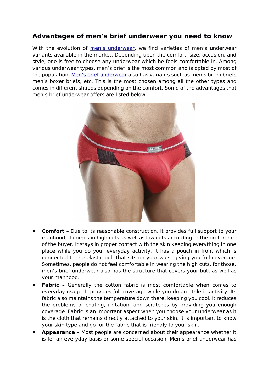advantages of men s brief underwear you need