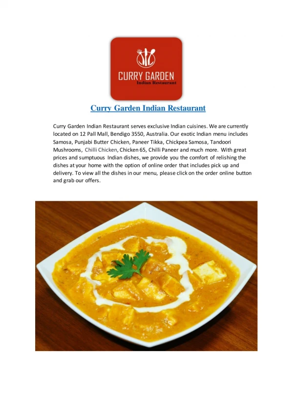 Curry Garden Indian Restaurant-Bendigo