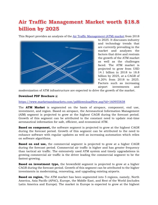 Air Traffic Management Market worth $18.8 billion by 2025