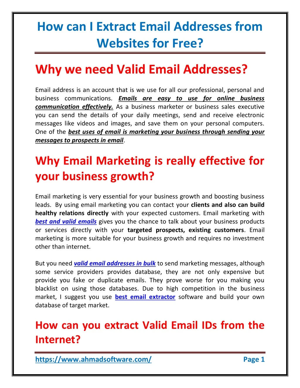 how can i extract email addresses from websites