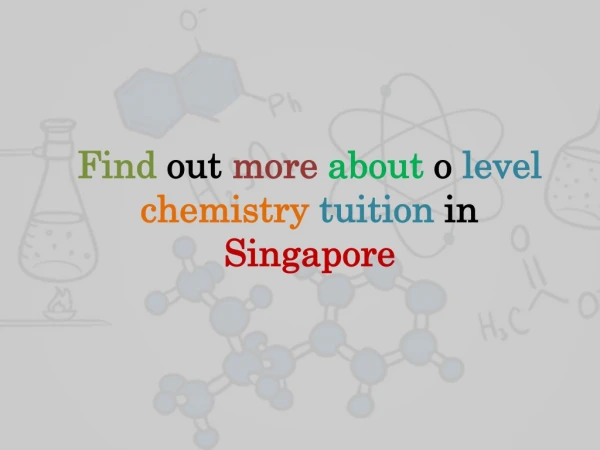 Demand for chemistry tuition in Singapore