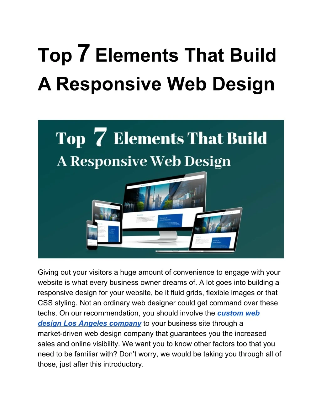 top 7 elements that build a responsive web design