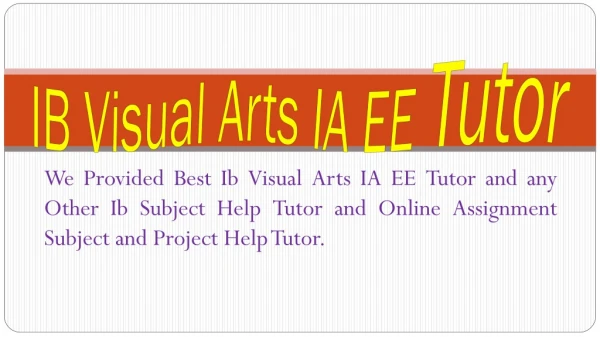 Ib Visual Arts IA Project Help and Assignment Tutor