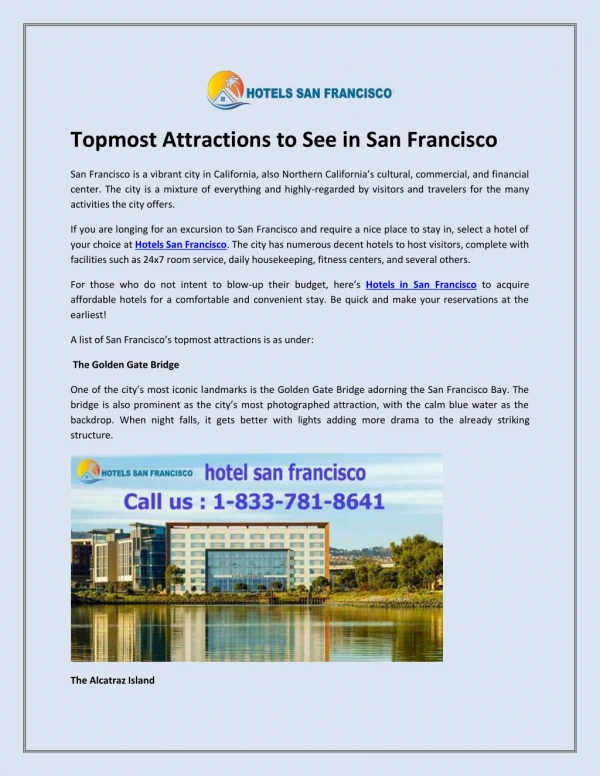 Topmost Attractions to See in San Francisco